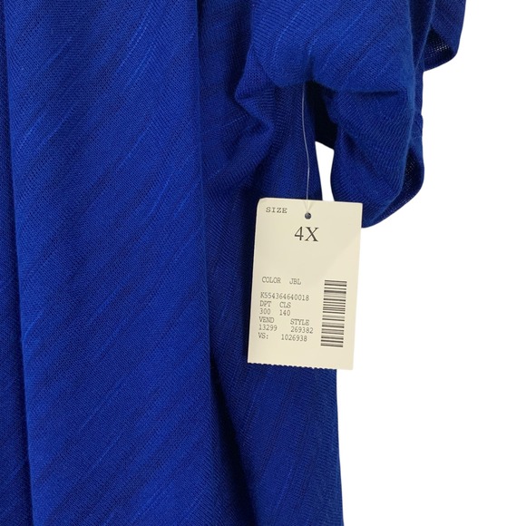 Catherine's 4X Blue Open Front Sheer Kimono Cardigan Duster Lightweight NWT - Picture 4 of 6